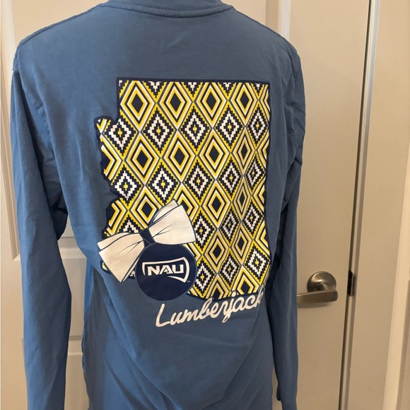NAU lumberjacks college blue long sleeve graphic back tee size M - Picture 6 of 8